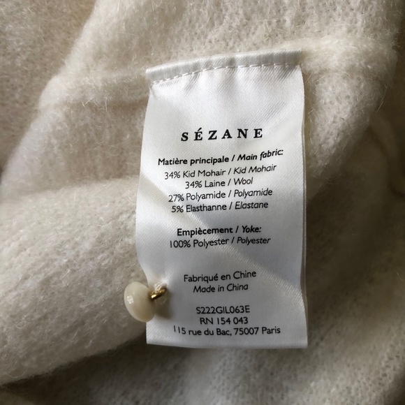 SEZANE Melina Cardigan Ecru Sz Small - Picture 8 of 9